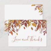 Waterverf herfst bladeren Flat Dank u kaart (Voorkant / Achterkant)