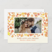 Waterverf herfst bladeren foto dank u Briefkaart (Voorkant / Achterkant)