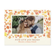 Waterverf herfst bladeren foto dank u Briefkaart