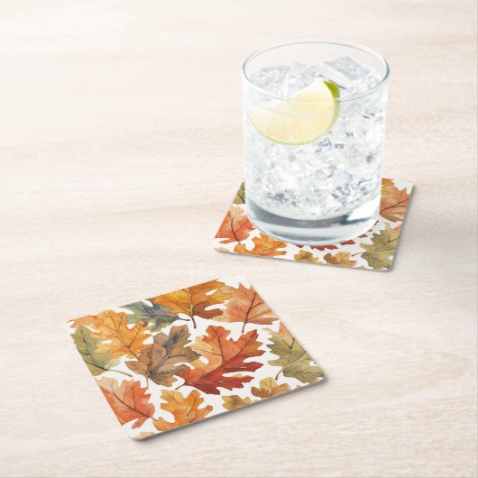Waterverf herfst bladeren kartonnen onderzetters (Insitu)