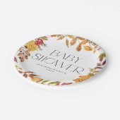 Waterverf Herfst Bladeren Krans Herfst Baby shower Papieren Bordje (Gekanteld)