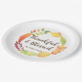 Waterverf herfst bladeren krans herfst Thanksgivin Papieren Bordje (Gekanteld)