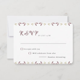 Waterverf herfst bladeren lijn bruiloft RSVP Kaart