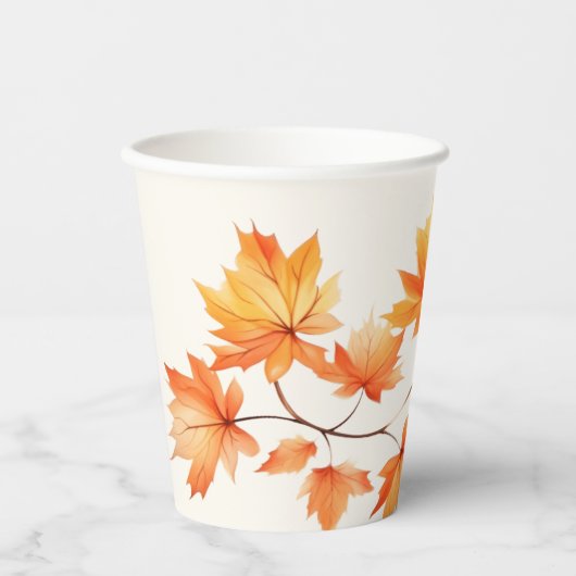 Waterverf herfst bladeren papieren bekers (Voorkant)