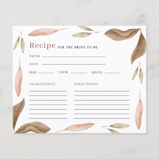 Waterverf herfst bladeren Vrijgezellenfeest recept (Voorkant)