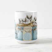 WATERVERF HERFST BLAUW & WIT POMPOENEN KRATTEN POT KOFFIEMOK (Center)