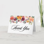 Waterverf herfst bloeit afstudeerfeest bedankkaart (Voorkant)