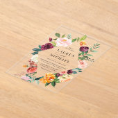 Waterverf Herfst Bloeit Bloemen Bloemen Lijst brui Acryl Uitnodigingen (Laagn)