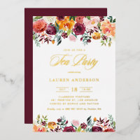 Waterverf Herfst Bloeit Garland Bruids Tea Party