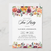 Waterverf Herfst Bloeit Garland Bruids Tea Party Kaart (Voorkant)