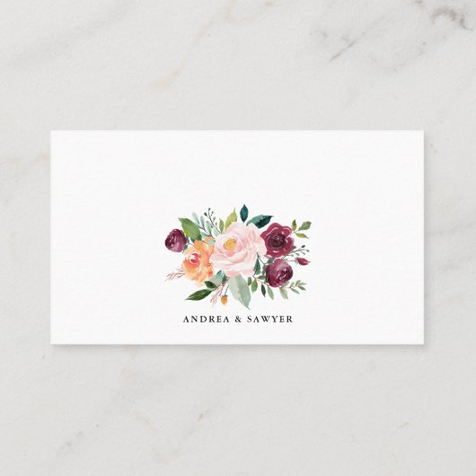 Waterverf Herfst Bloeit Garland Fall Wedding Plaatskaartje (Achterkant)