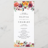 Waterverf Herfst Bloeit Garland Fall Wedding Programmakaart (Voorkant)