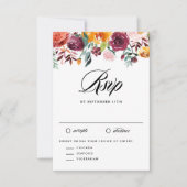Waterverf Herfst Bloeit Garland Fall Wedding RSVP Kaartje (Voorkant)
