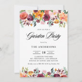 Waterverf Herfst Bloeit Garland Garden Party Kaart (Voorkant)