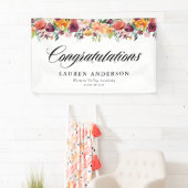 Waterverf Herfst Bloeit Garland Herfst Afstuderen Spandoek (Insitu)