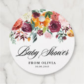 Waterverf Herfst Bloeit Garland Herfst Baby shower Bedankjes Labels (Achterkant)