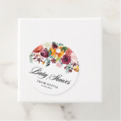 Waterverf Herfst Bloeit Garland Herfst Baby shower Bedankjes Labels (In situ)