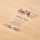 Waterverf Herfst Bloeit Garland Repetitie Brunch Acryl Uitnodigingen (Laagn)