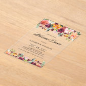 Waterverf Herfst Bloeit Garland Repetitie Diner Acryl Uitnodigingen (Laagn)