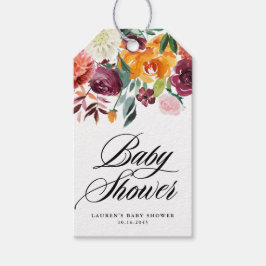 Waterverf Herfst Bloeit Herfst Baby shower Cadeaulabel