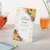 waterverf herfst bloem draag gezichtmasker reclamebord met voetstuk (Insitu)