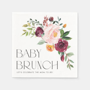 Waterverf Herfst Bloemboeket Herfst Baby Brunch Servet