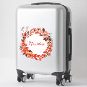 Waterverf Herfst Bloemen Aangepaste naam Sticker (Koffer)