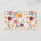 Waterverf Herfst Bloemen Baby Shower Cadeauwensenl Informatiekaartje (Achterkant)