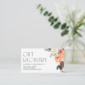 Waterverf Herfst Bloemen Baby Shower Cadeauwensenl Informatiekaartje (Staand voorkant)