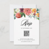 Waterverf Herfst Bloemen Bloemen Bloemen Huwelijk  RSVP Kaartje (Voorkant)