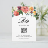 Waterverf Herfst Bloemen Bloemen Bloemen Huwelijk  RSVP Kaartje (Staand voorkant)