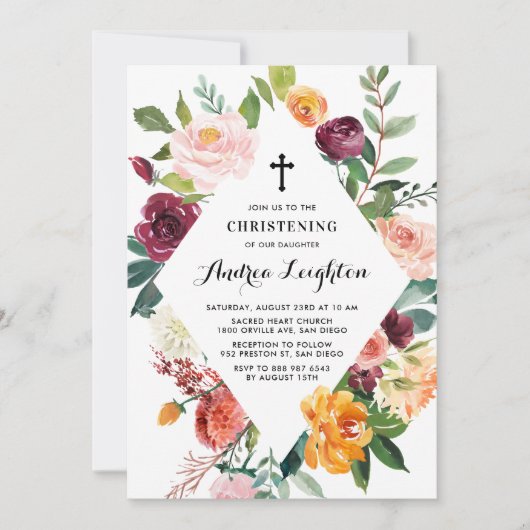 Waterverf Herfst Bloemen Bloemen Bloemen Lijst Doo Kaart (Voorkant)