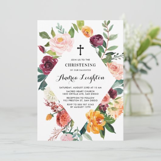 Waterverf Herfst Bloemen Bloemen Bloemen Lijst Doo Kaart (Staand voorkant)