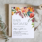 Waterverf Herfst Bloemen Boeket Baby shower Kaart