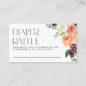 Waterverf Herfst Bloemen Boeket Luier Raffle Informatiekaartje (Voorkant)