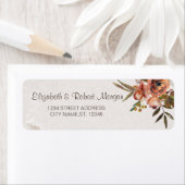 Waterverf herfst bloemen bruiloft etiket (Insitu)