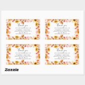 waterverf herfst bloemen dank u business info rechthoekige sticker (Vel)
