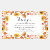 waterverf herfst bloemen dank u business info rechthoekige sticker (Voorkant)