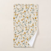 Waterverf Herfst Bloemen Elegante Minimalistische Bad Handdoek (Handdoek)
