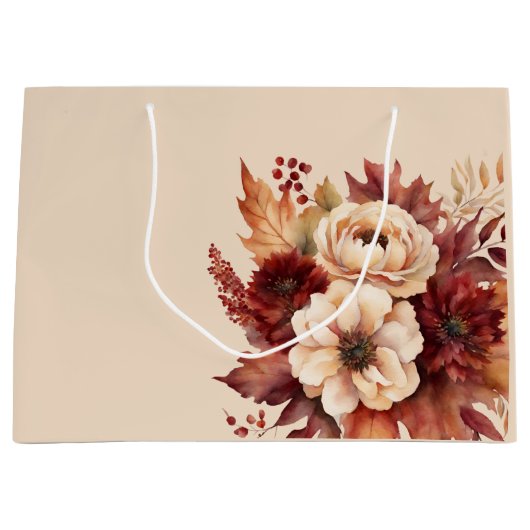 Waterverf Herfst Bloemen- Groot Cadeauzakje (Voorkant)
