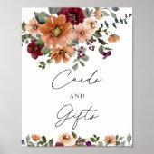 Waterverf Herfst Bloemen Kaarten en geschenken Poster (Voorkant)