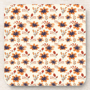 Waterverf Herfst Bloemen Naadloos Patroon Bier Onderzetter