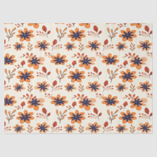 Waterverf Herfst Bloemen Naadloos Patroon Tissuepapier