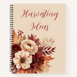 Waterverf Herfst Bloemen- Notitieboek