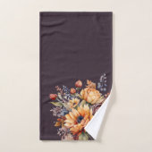 Waterverf Herfst Bloemen-Paarse Bad Handdoek (Handdoek)