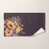 Waterverf Herfst Bloemen-Paarse Bad Handdoek (Handdoek)