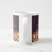 Waterverf Herfst Bloemen-Paarse Grote Koffiekop (Achterkant)