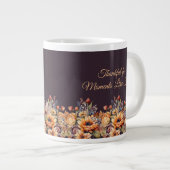 Waterverf Herfst Bloemen-Paarse Grote Koffiekop (Voorkant rechts)