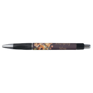 Waterverf Herfst Bloemen-Paarse Pen