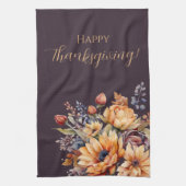 Waterverf Herfst Bloemen-Paarse- Theedoek (Verticaal)